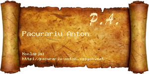 Pacurariu Anton névjegykártya